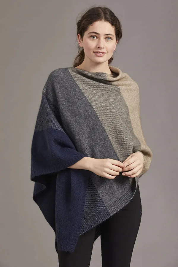 Cosy Colourful Merino Possum Silk Ombre Poncho