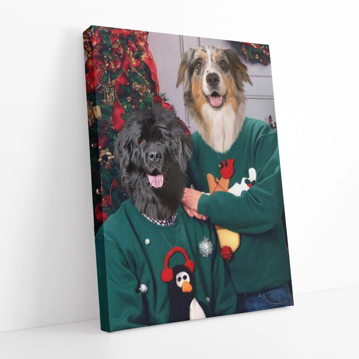 Couple Christmas Jumper Dog Portrait