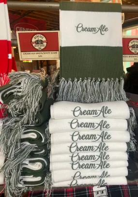 Cream Ale Green and White scarf