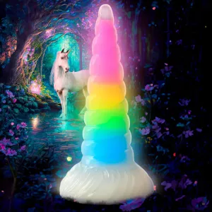 Creature Cocks Uni-Glow Glow-in-the-Dark Rainbow Silicone Dildo