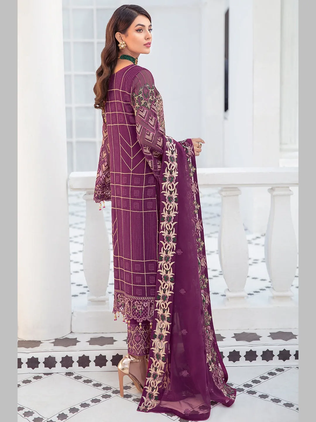 Designer Embroidered Chiffon