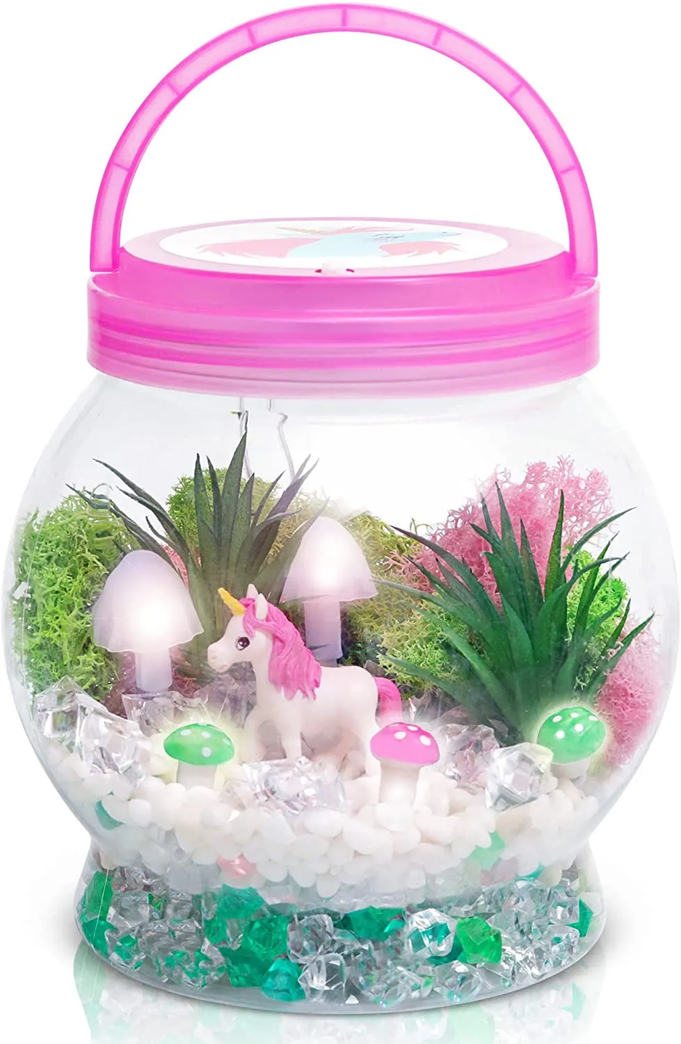 DIY Light up Unicorn Terrarium Kit for Kids with LED Mushroom Lights