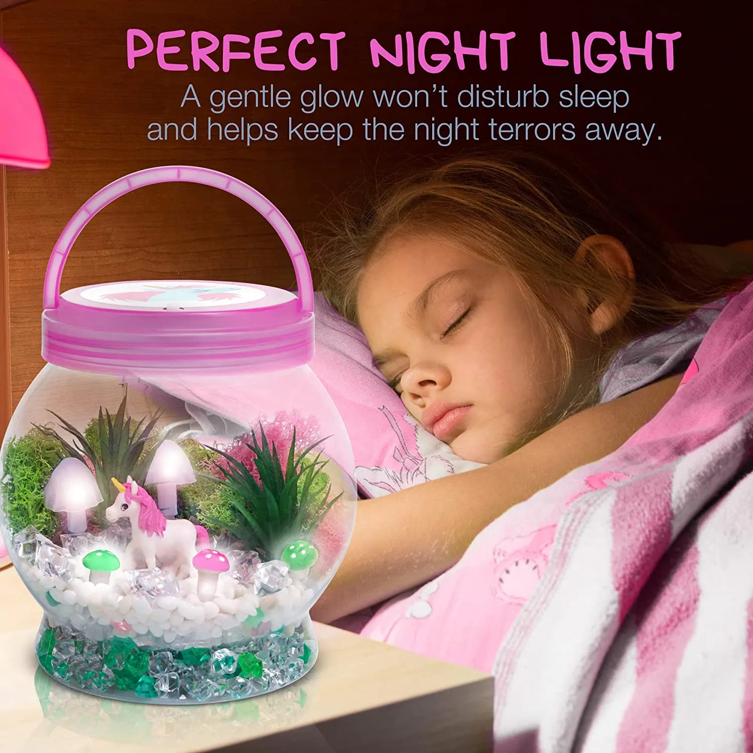 DIY Light up Unicorn Terrarium Kit for Kids with LED Mushroom Lights