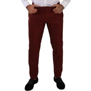 Dolce & Gabbana Elegant Cashmere-Silk Red Dress Pants