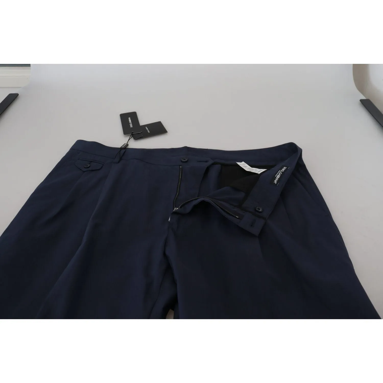 Dolce & Gabbana Elegant Dark Blue Chino Dress Pants