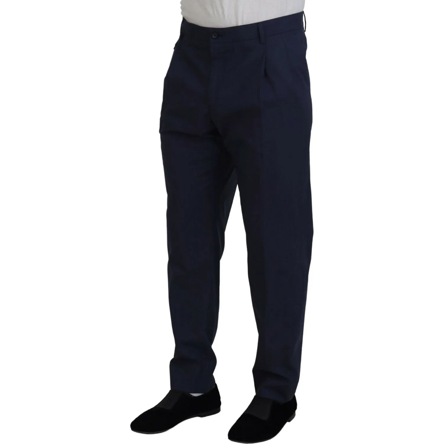 Dolce & Gabbana Elegant Dark Blue Chino Dress Pants