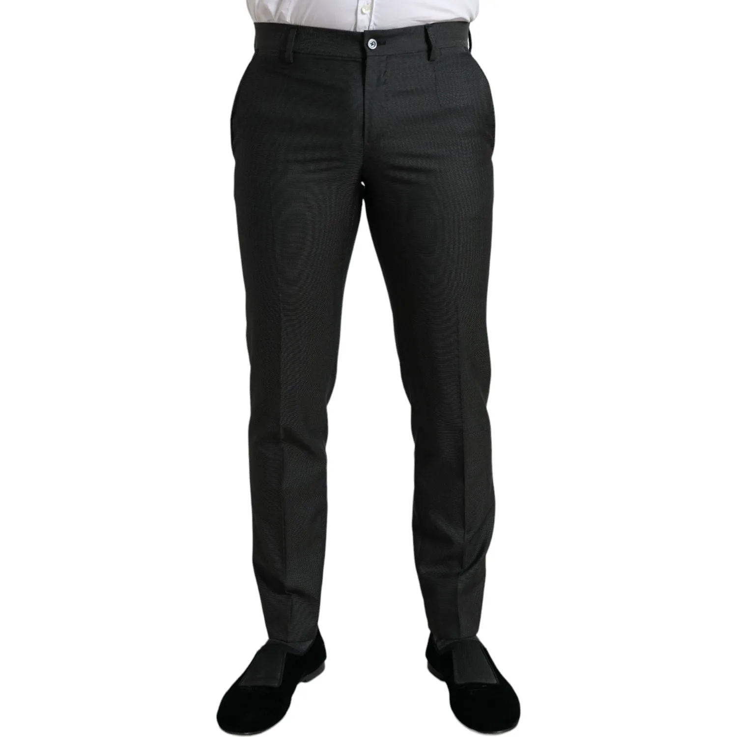 Dolce & Gabbana Elegant Dark Grey Skinny Dress Pants