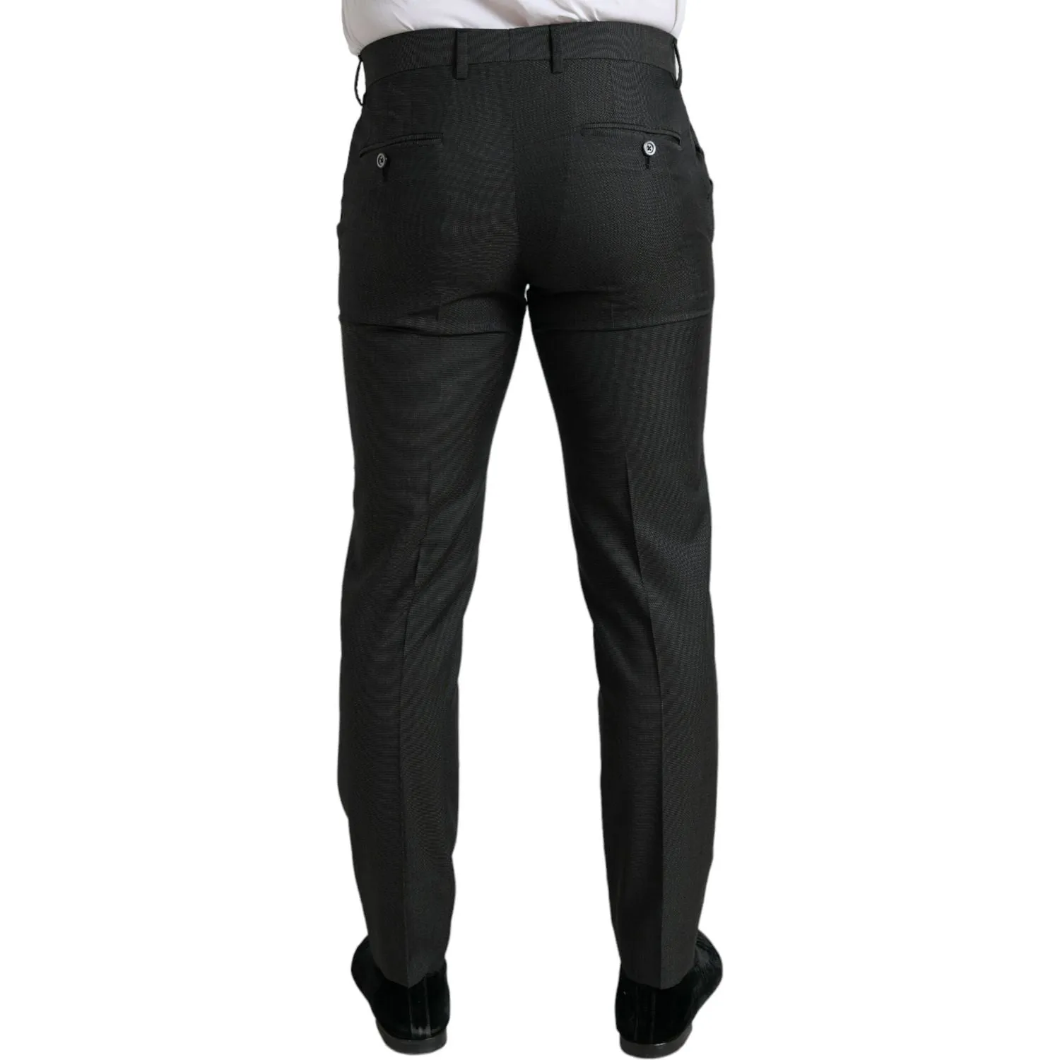 Dolce & Gabbana Elegant Dark Grey Skinny Dress Pants