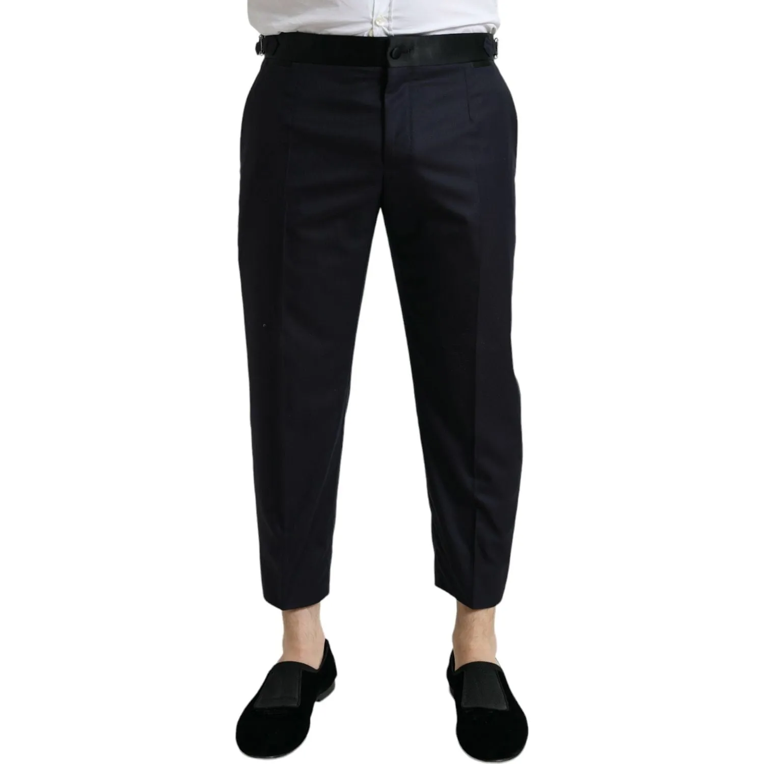 Dolce & Gabbana Elegant Wool-Silk Blend Cropped Dress Pants