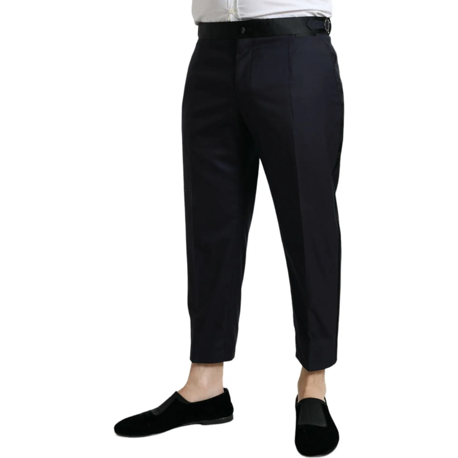 Dolce & Gabbana Elegant Wool-Silk Blend Cropped Dress Pants