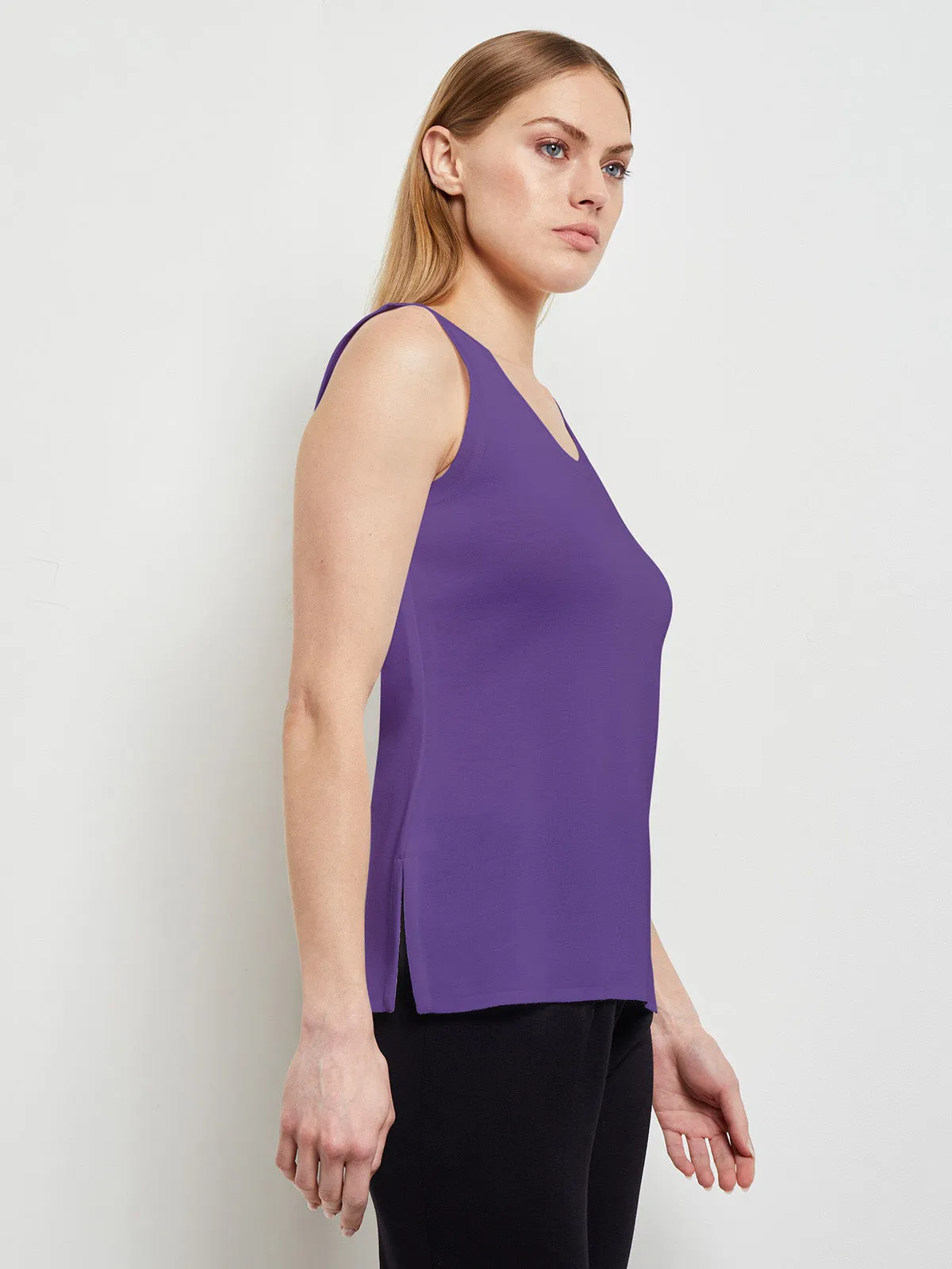 Double Scoop Neck Tank, Plum Royale