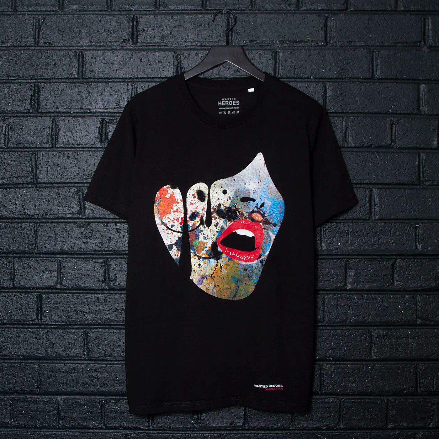 Droplet Face 001 - Tshirt - Black