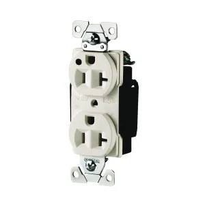 Eaton Wiring Devices AH8300W Duplex Receptacle, 2 -Pole, 20 A, 125 V, Back, Side Wiring, NEMA: 5-20R, White