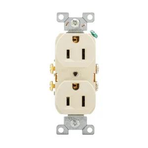 Eaton Wiring Devices CR15LA Duplex Receptacle, 2 -Pole, 15 A, 125 V, Side Wiring, NEMA: 5-15R, Light Almond