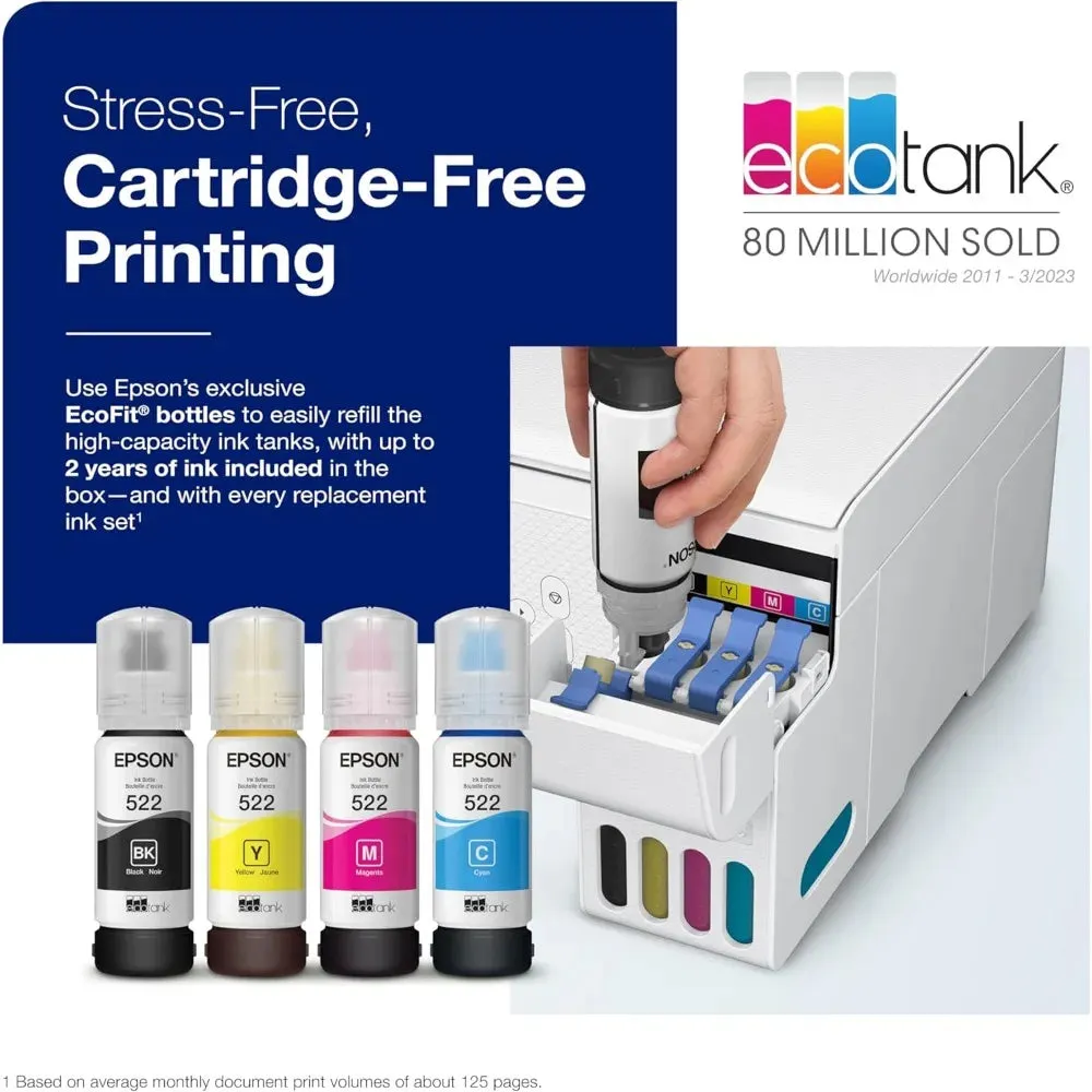 EcoTank ET-2800 Wireless Color All-in-One Cartridge-Free Supertank Printer with Scan and Copy The Ideal Basic Home Printer