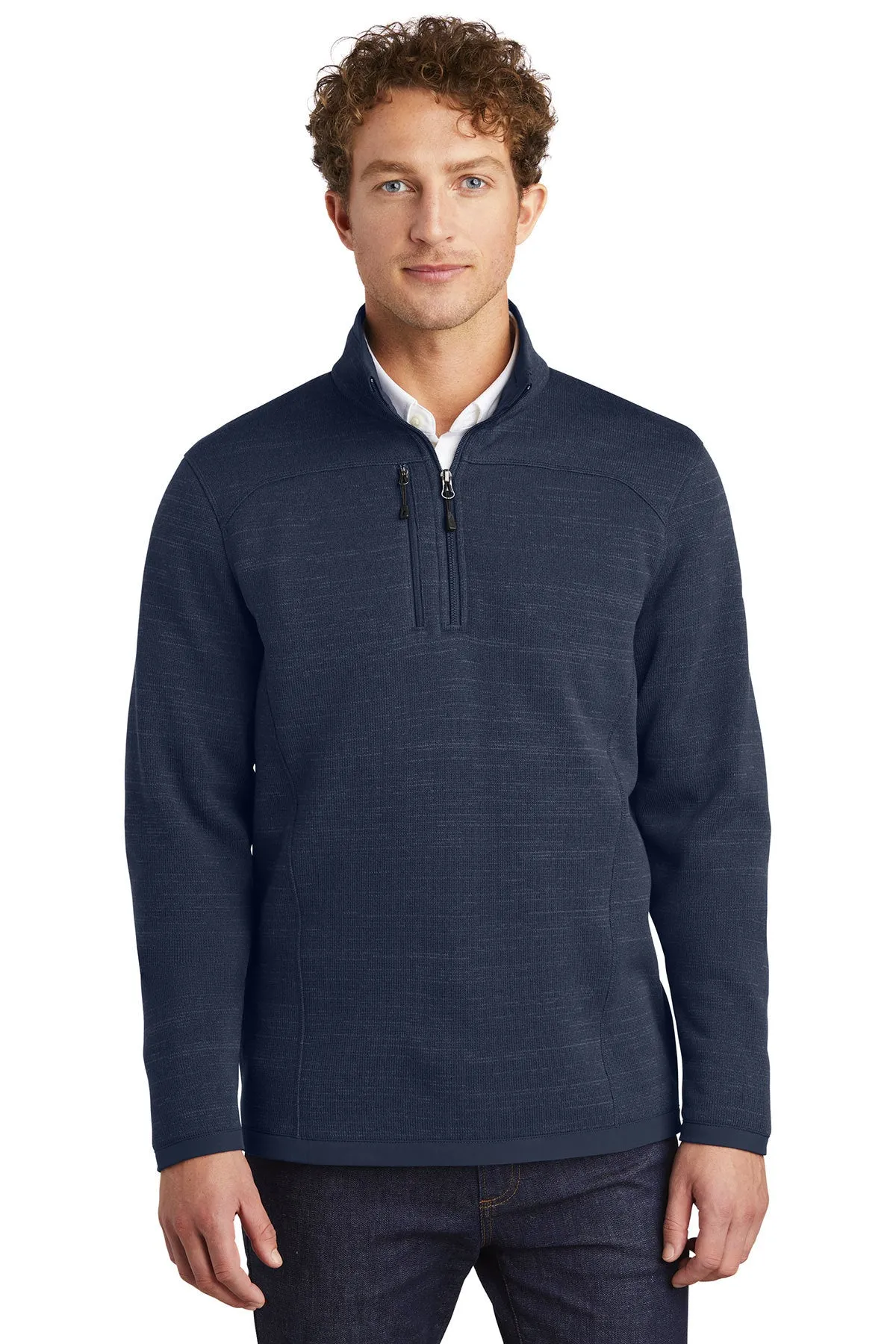 Eddie Bauer Custom Fleece Quarter Zips, River Blue Navy Heather