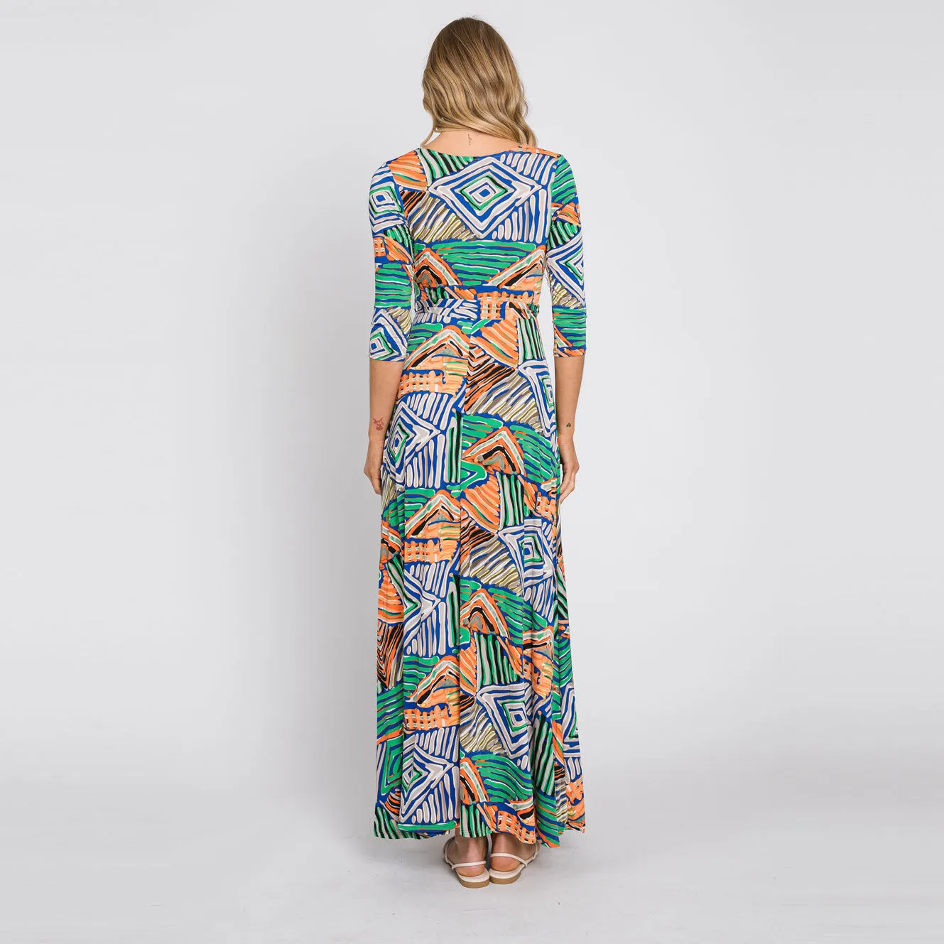 Electric Geo Venechia Maxi Wrap Dress