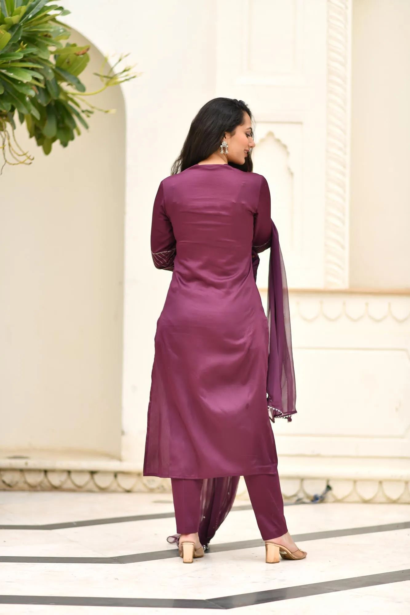 EMBROIDERED KURTA-PANTS & DUPATTA SET