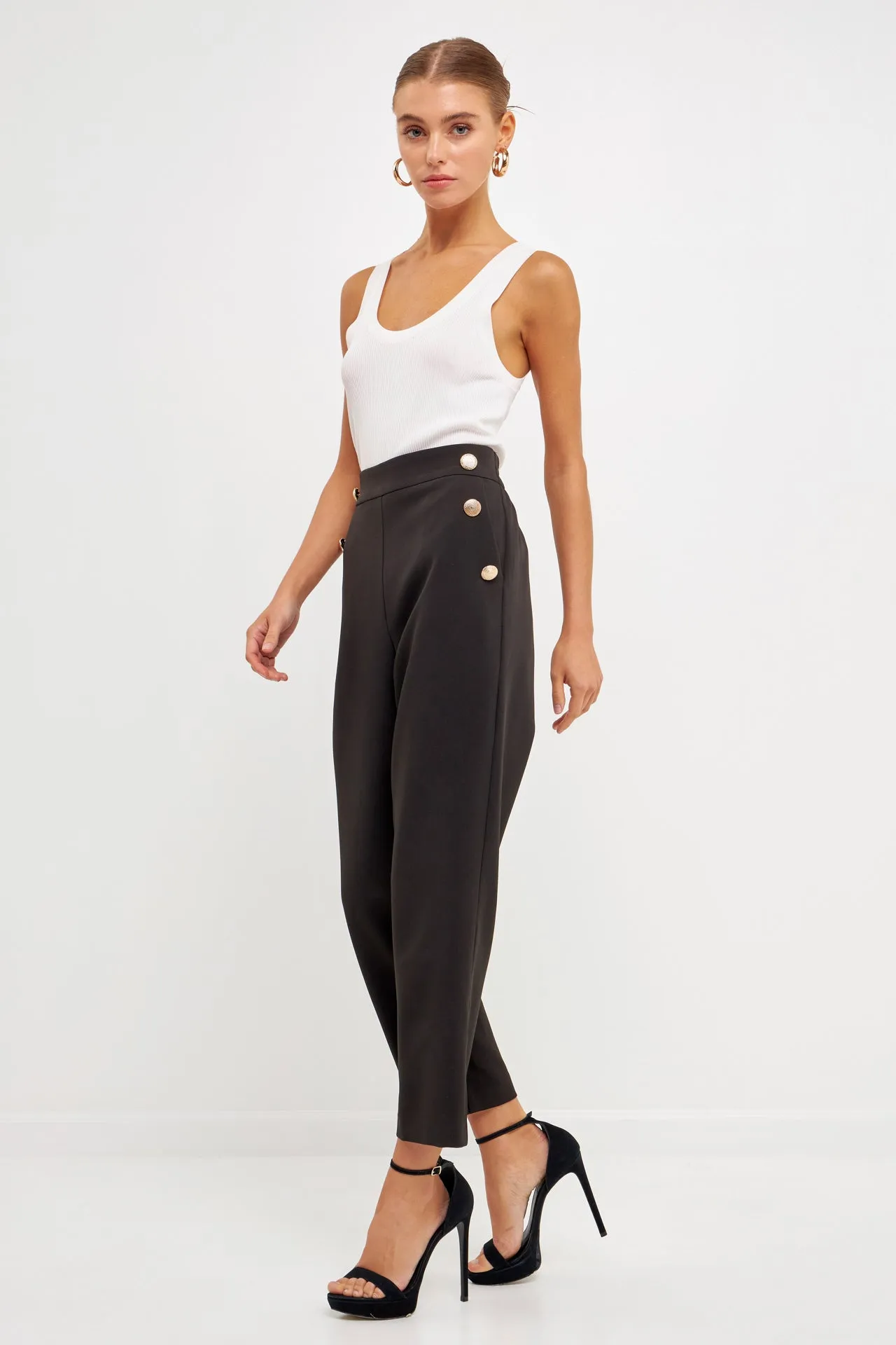 Endless Rose - High Waisted Buttoned Trousers