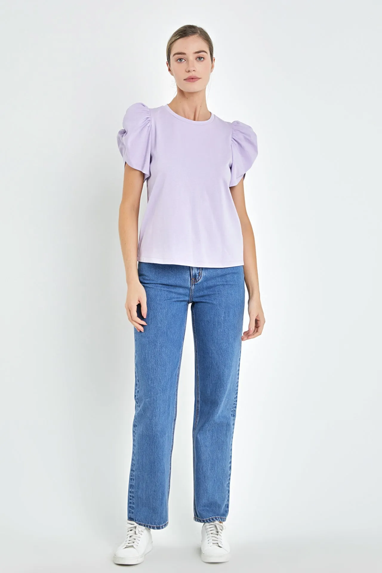 English Factory - Ruched Sleeve T-Shirt