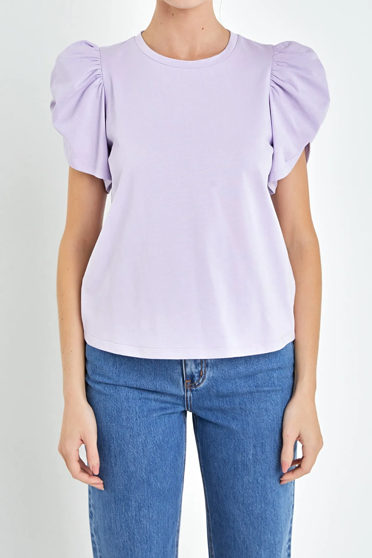 English Factory - Ruched Sleeve T-Shirt