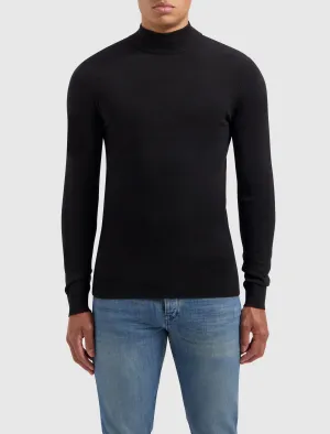 Essential Knitwear Mockneck Sweater | Black