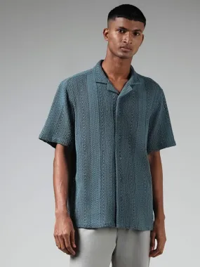 ETA Dark Teal Knitted Resort-Fit Shirt