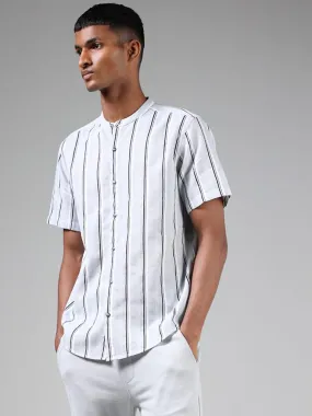 ETA Light Grey Striped Cotton Resort-Fit Shirt