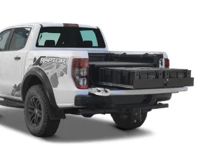 Front Runner Wolf Pack Drawer Kit for Ford Ranger Wildtrak / Raptor with Drop In Bed Liner | 2014 - Current