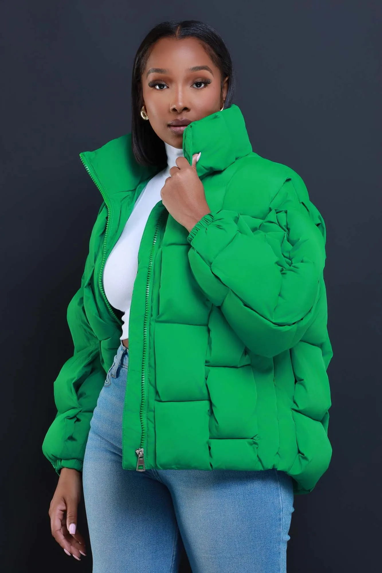 Go Dutch Oversized Puffer Jacket - Green