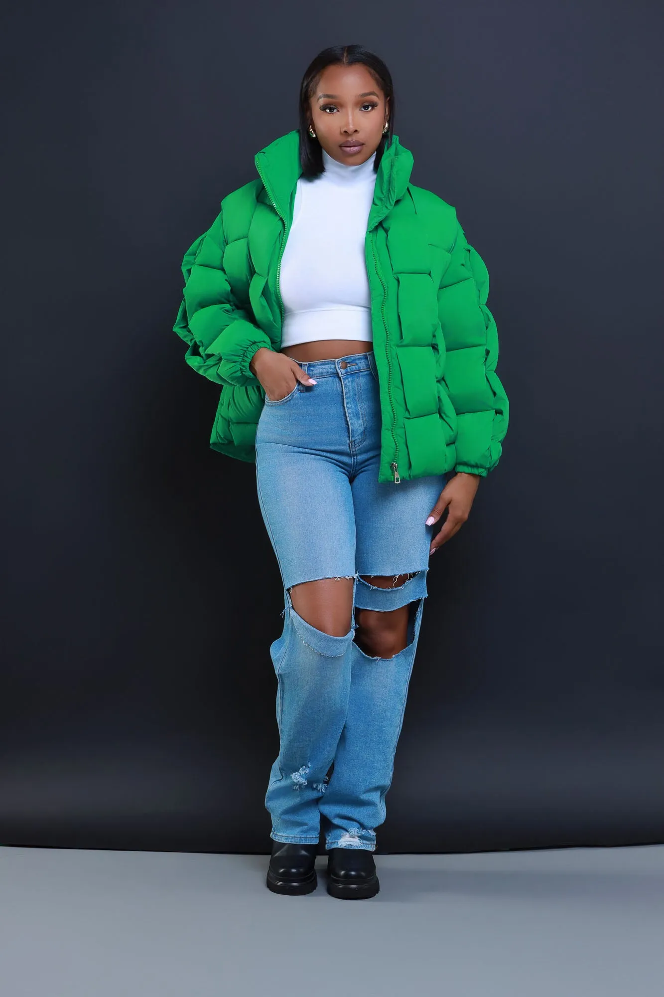 Go Dutch Oversized Puffer Jacket - Green