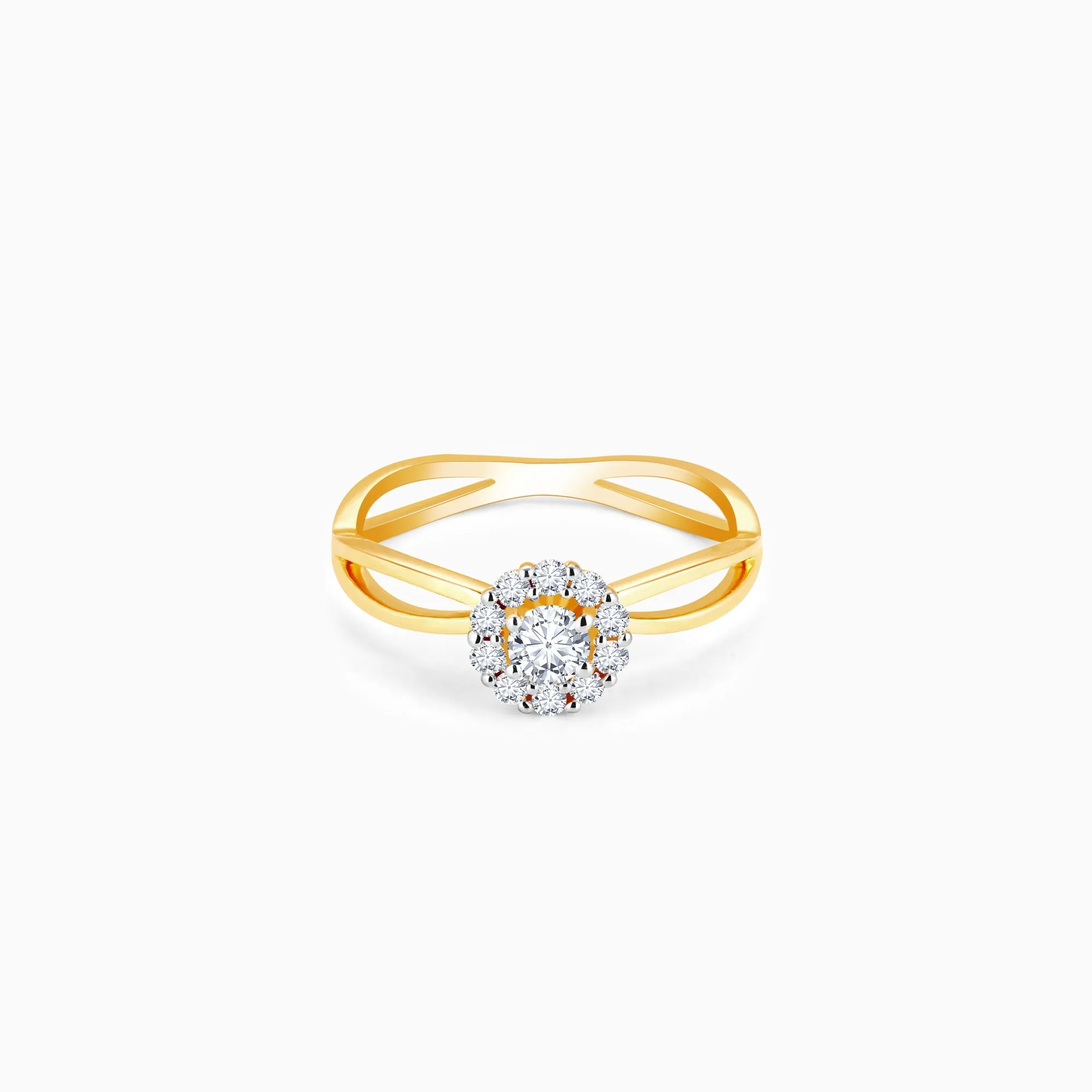 Gold Sparkling Love Diamond Ring