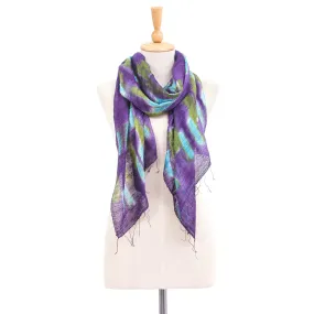 Handmade Batik Silk Scarf from Thailand - Vivid Night | NOVICA