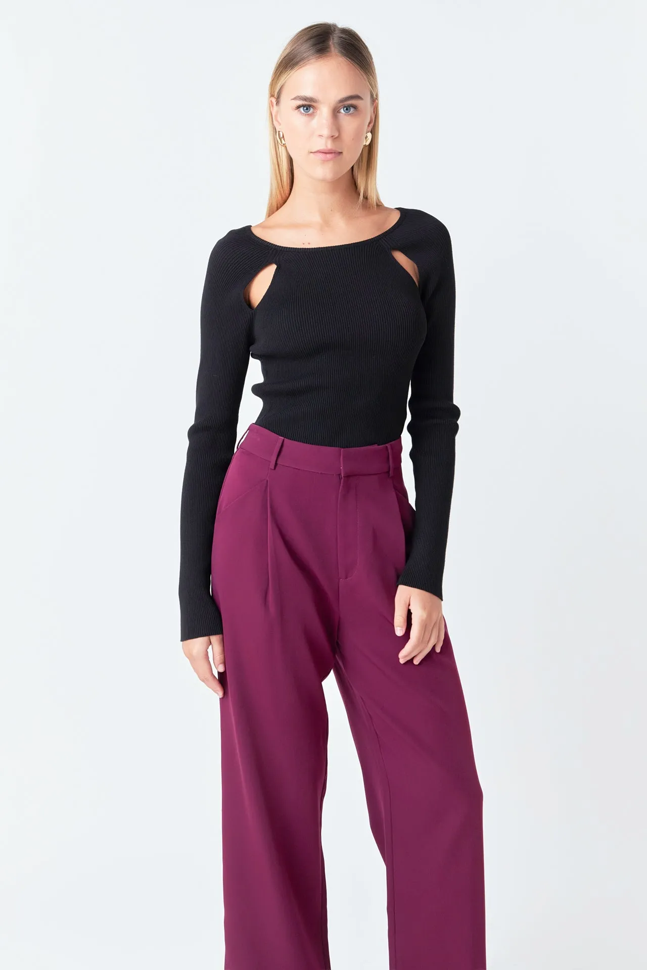 High-Waisted Suit Trousers