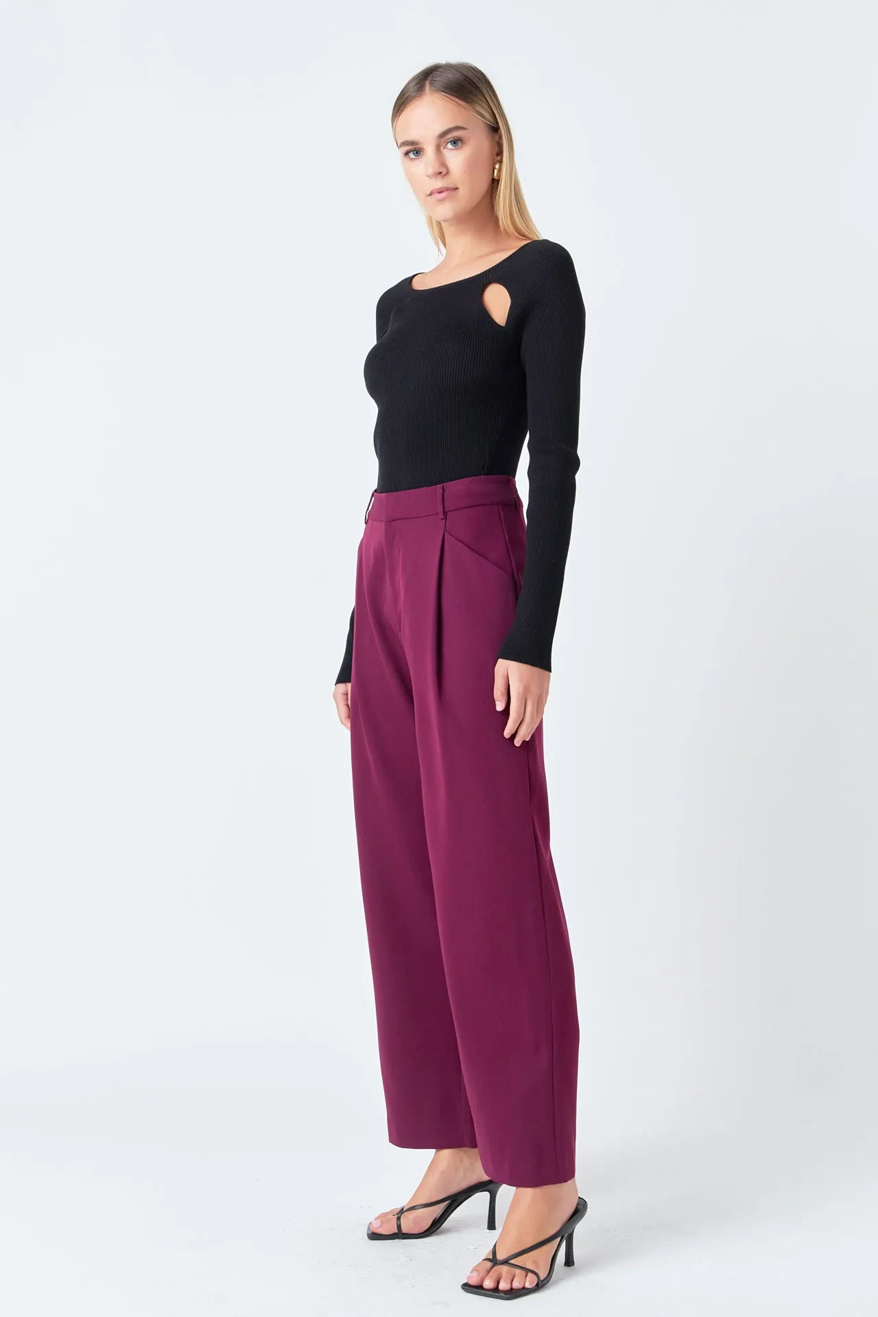 High-Waisted Suit Trousers