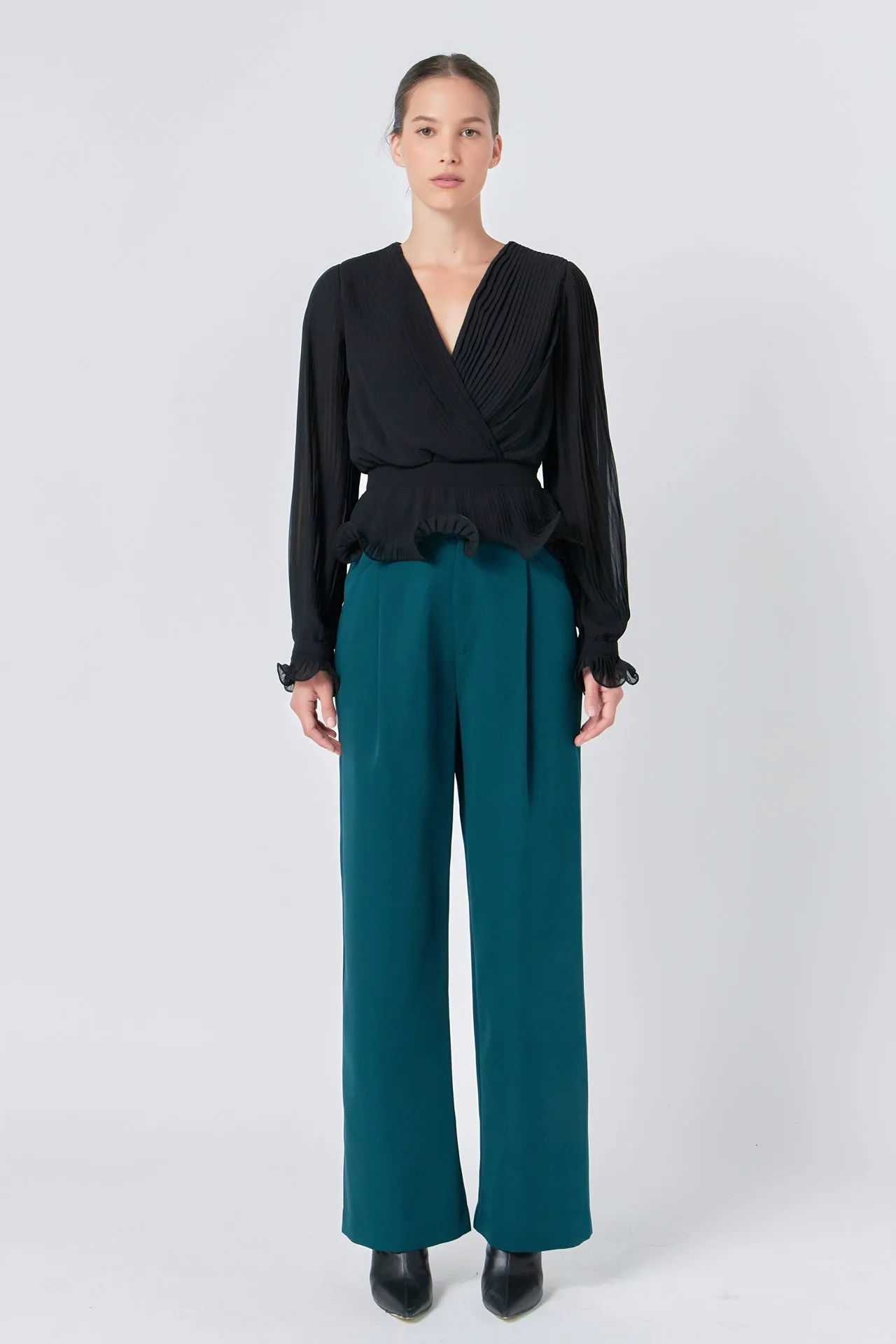 High-Waisted Suit Trousers