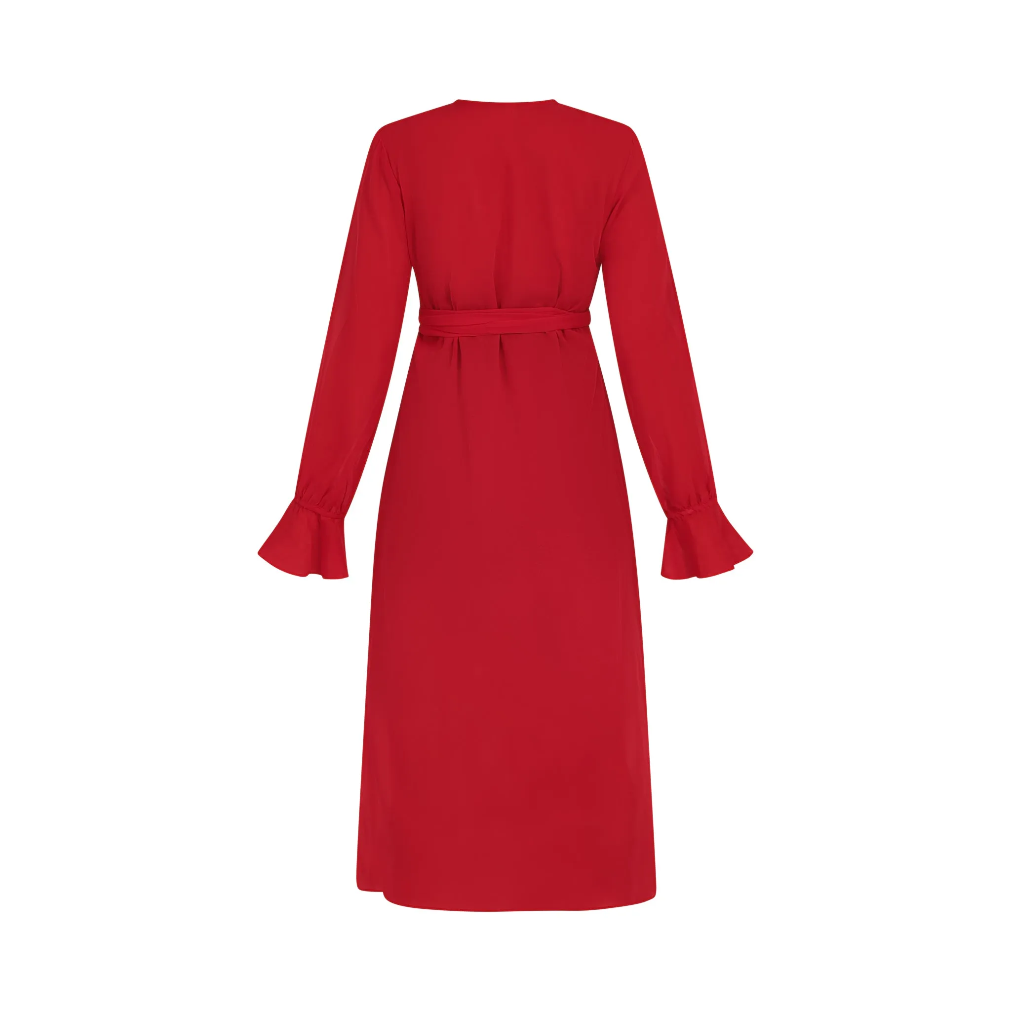 Houli midaxi wrap dress red