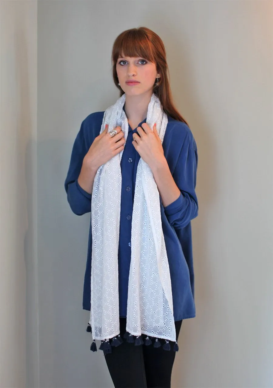 Ibiza Eyelet Cotton Scarf (2 Colors)