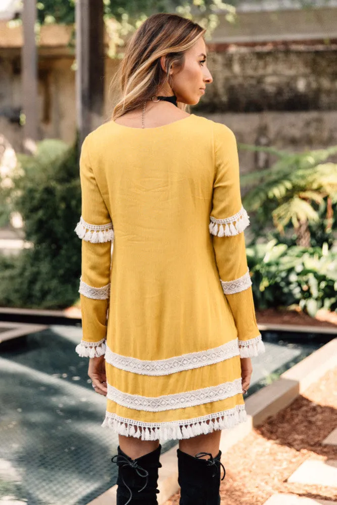 Ibiza Shift Dress Mustard