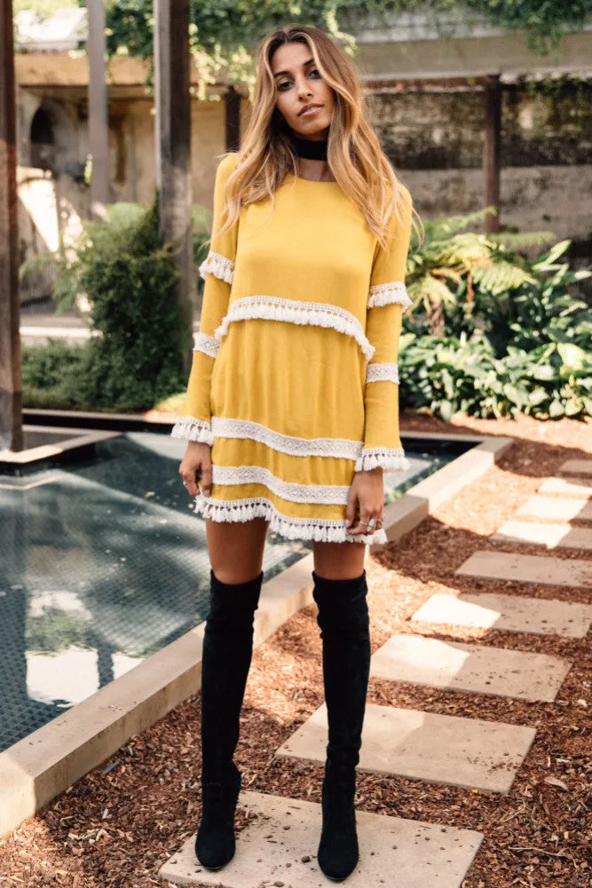 Ibiza Shift Dress Mustard