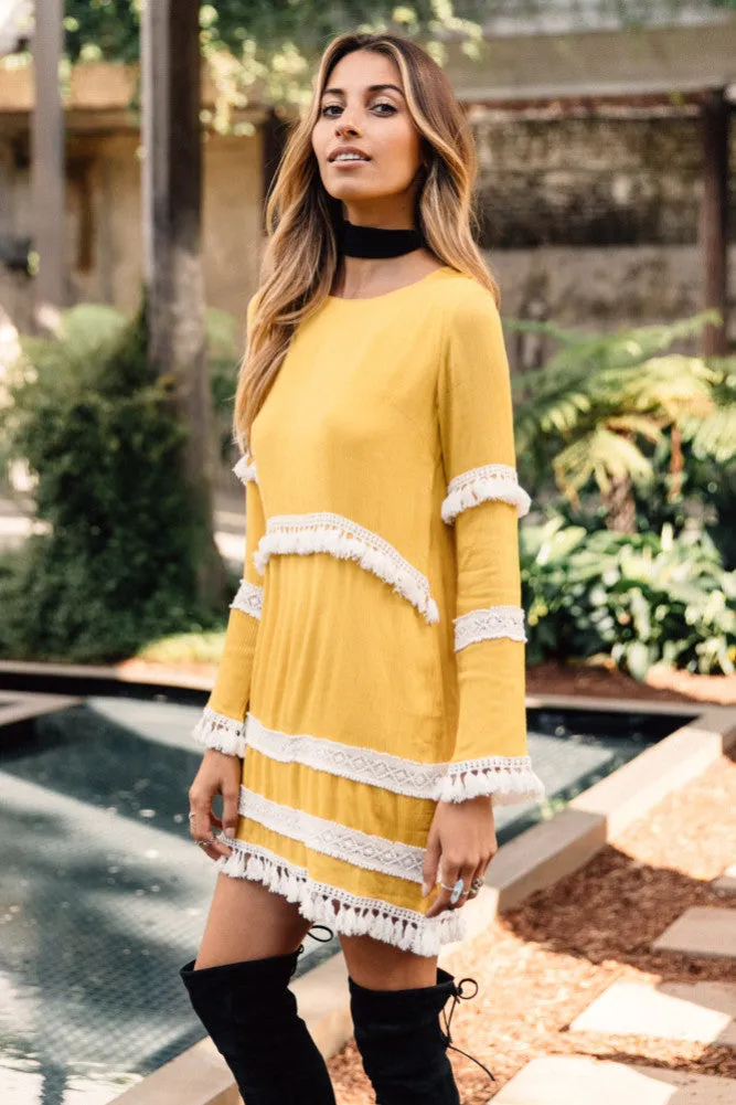 Ibiza Shift Dress Mustard