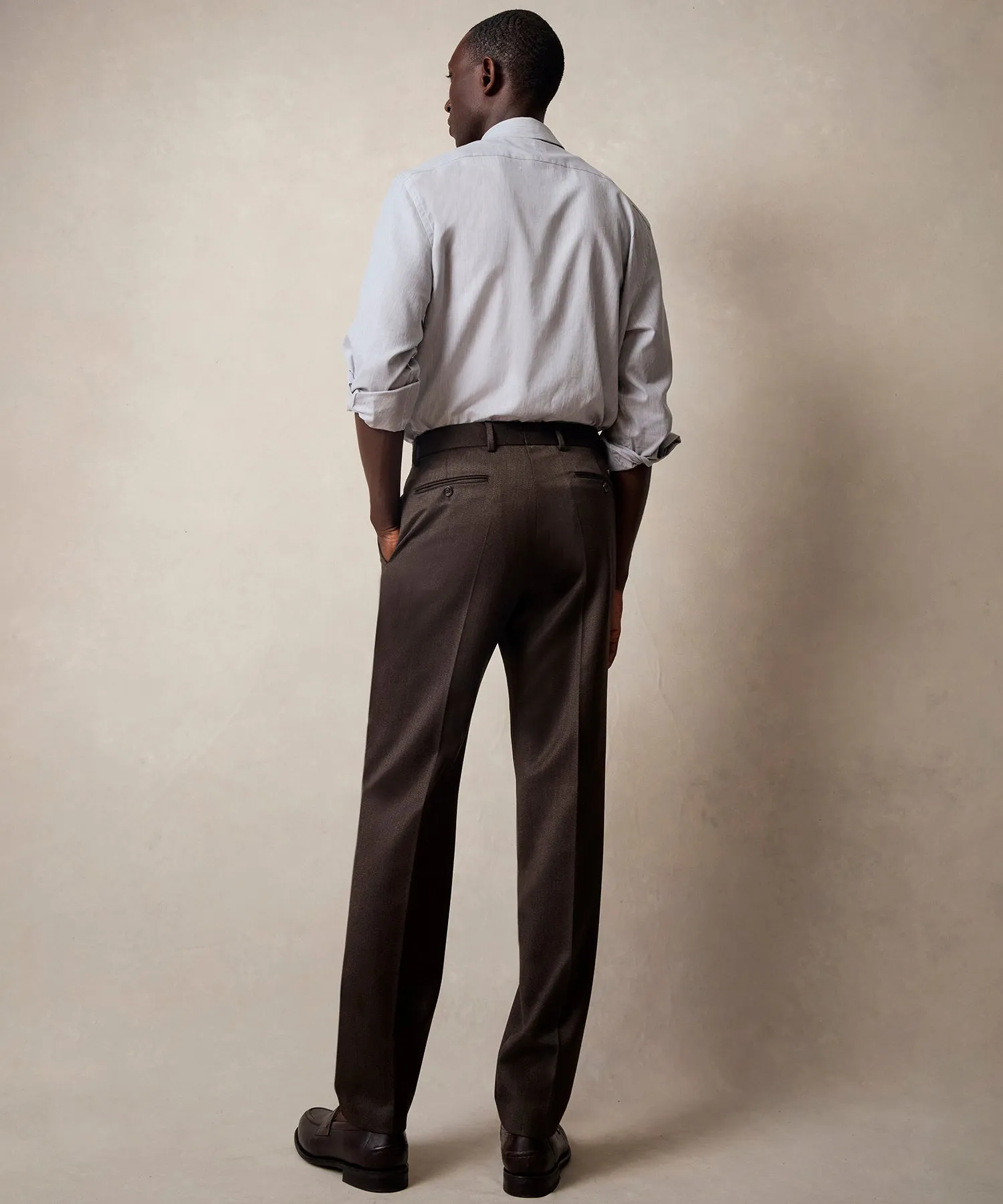 Italian Cavalry Twill Sutton Trouser in Brown