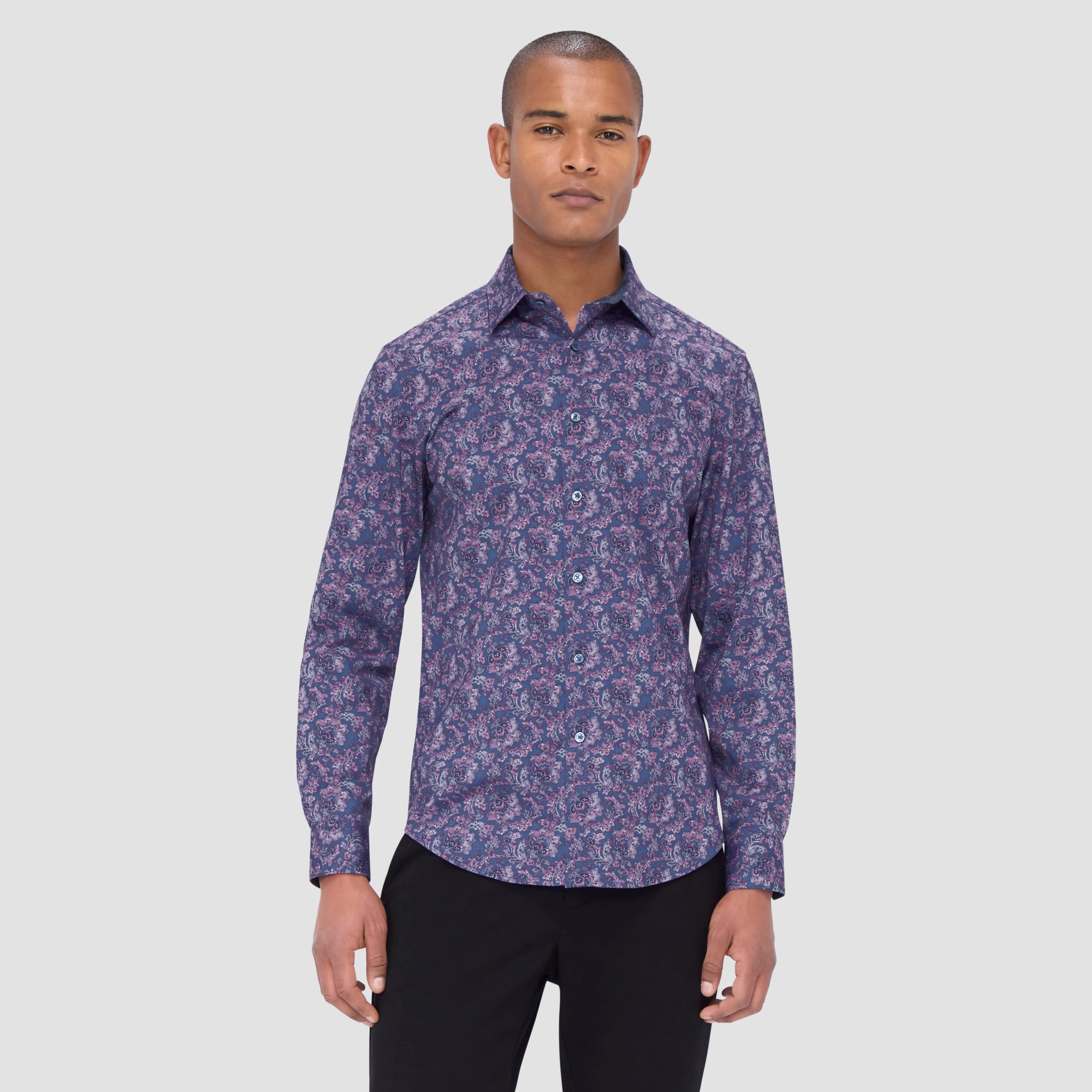 Jimmy Double Sided Floral/Herringbone OoohCotton Shirt