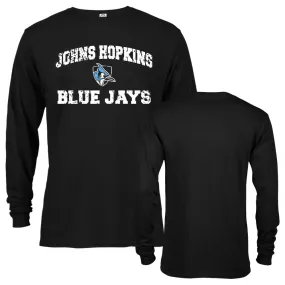 Johns Hopkins University Blue Jays Distressed Retro Logo Long Sleeve T-Shirt