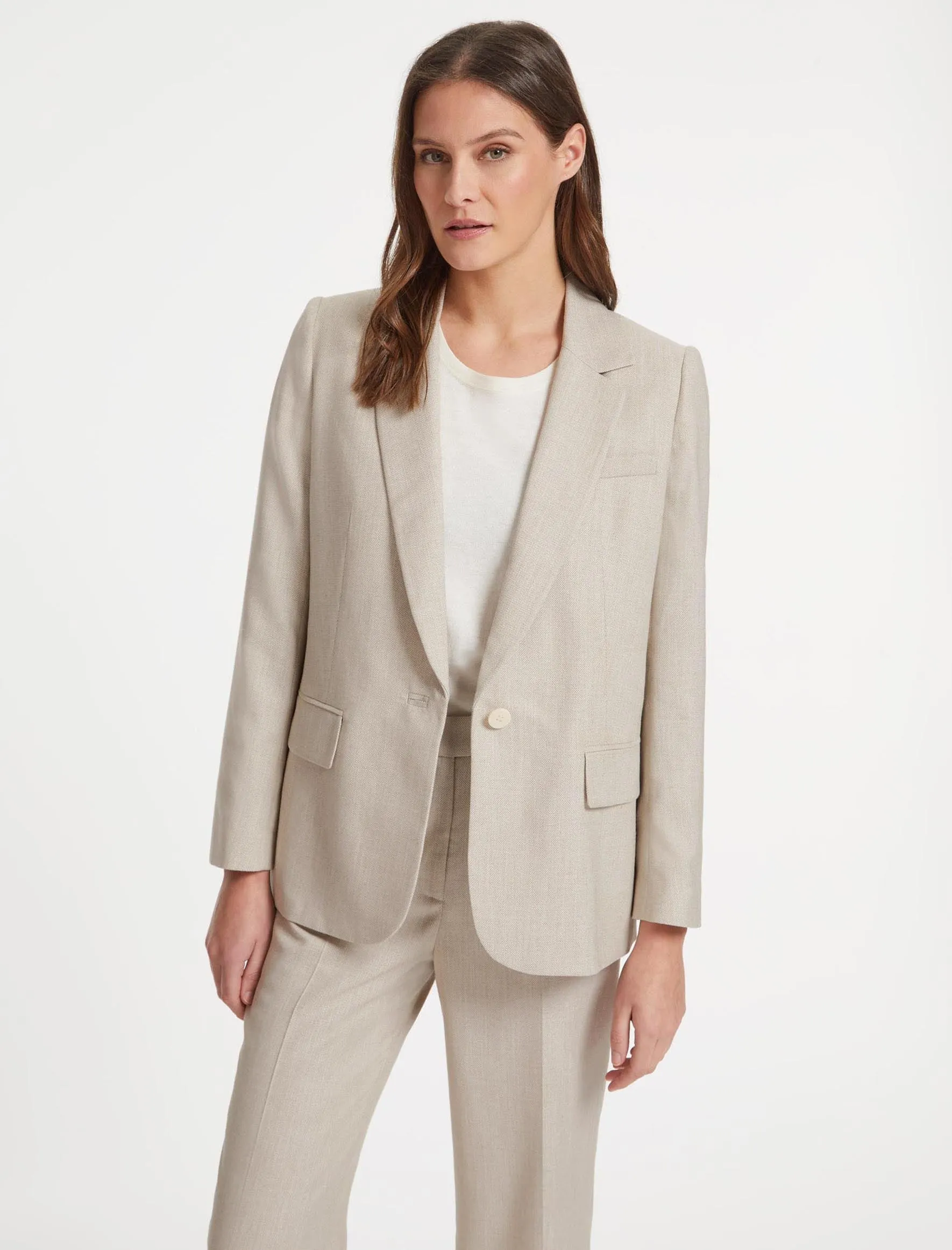 Jordan Linen Blend Relaxed Blazer - Beige