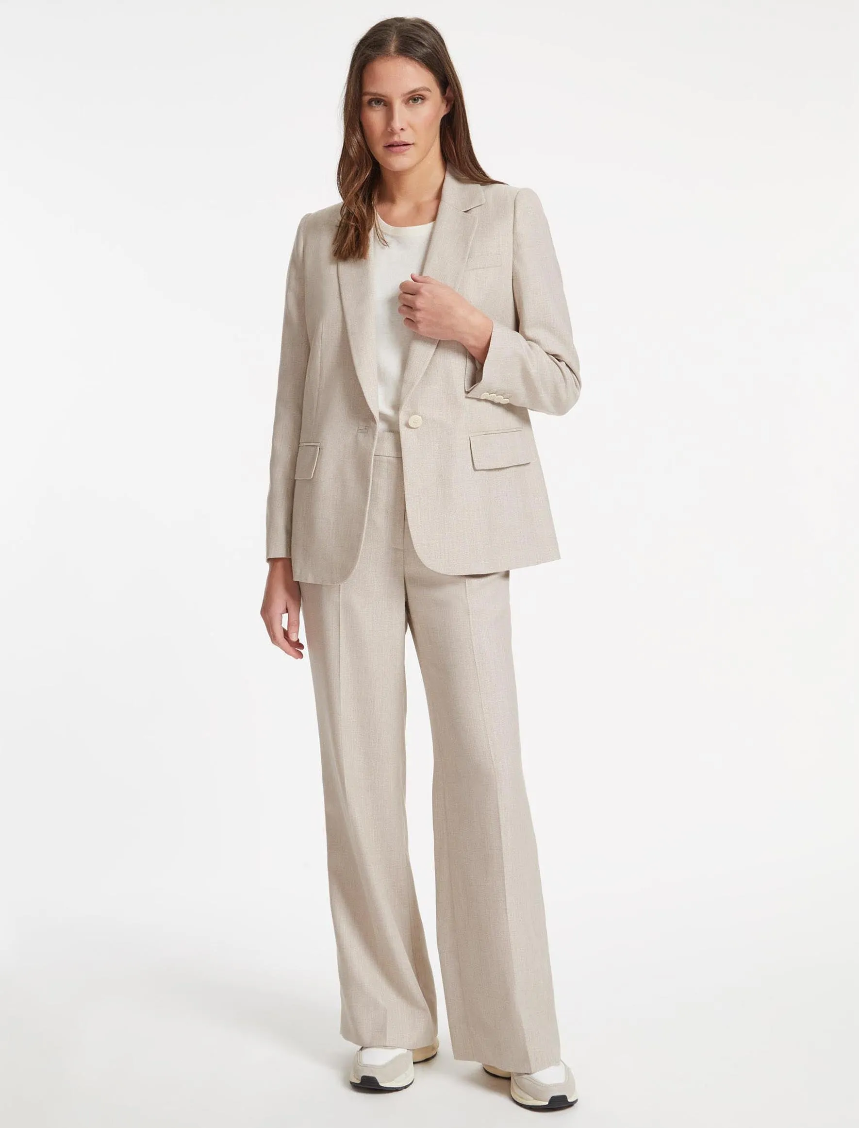 Jordan Linen Blend Relaxed Blazer - Beige