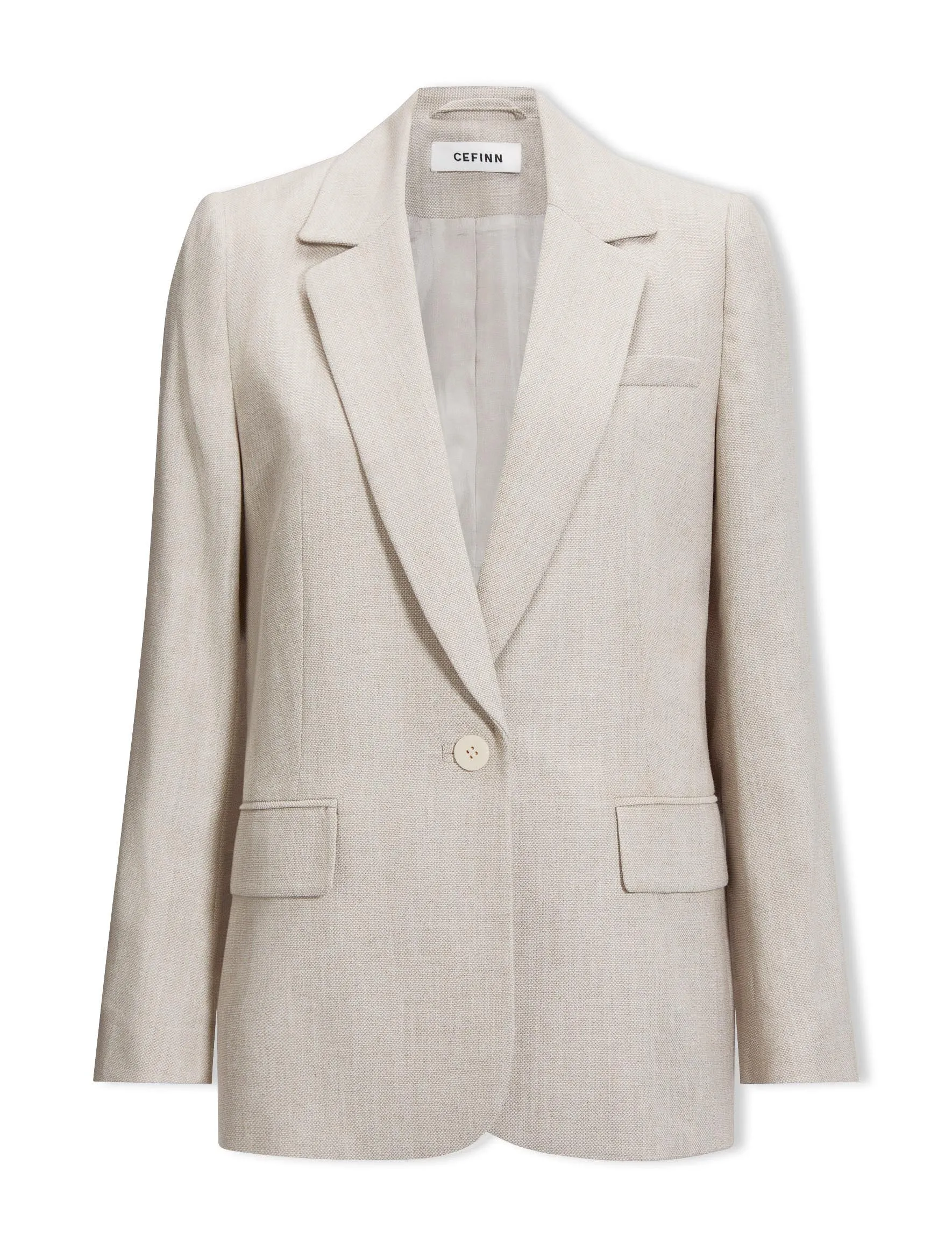 Jordan Linen Blend Relaxed Blazer - Beige