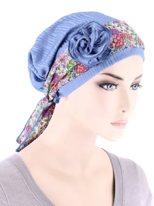 Josie Turban Rosette Sash Periwinkle Blue