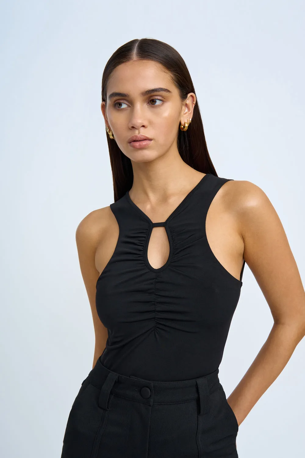 Juliette Ruche Tank Top | Final Sale - Black