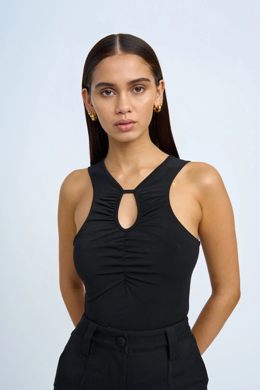 Juliette Ruche Tank Top | Final Sale - Black